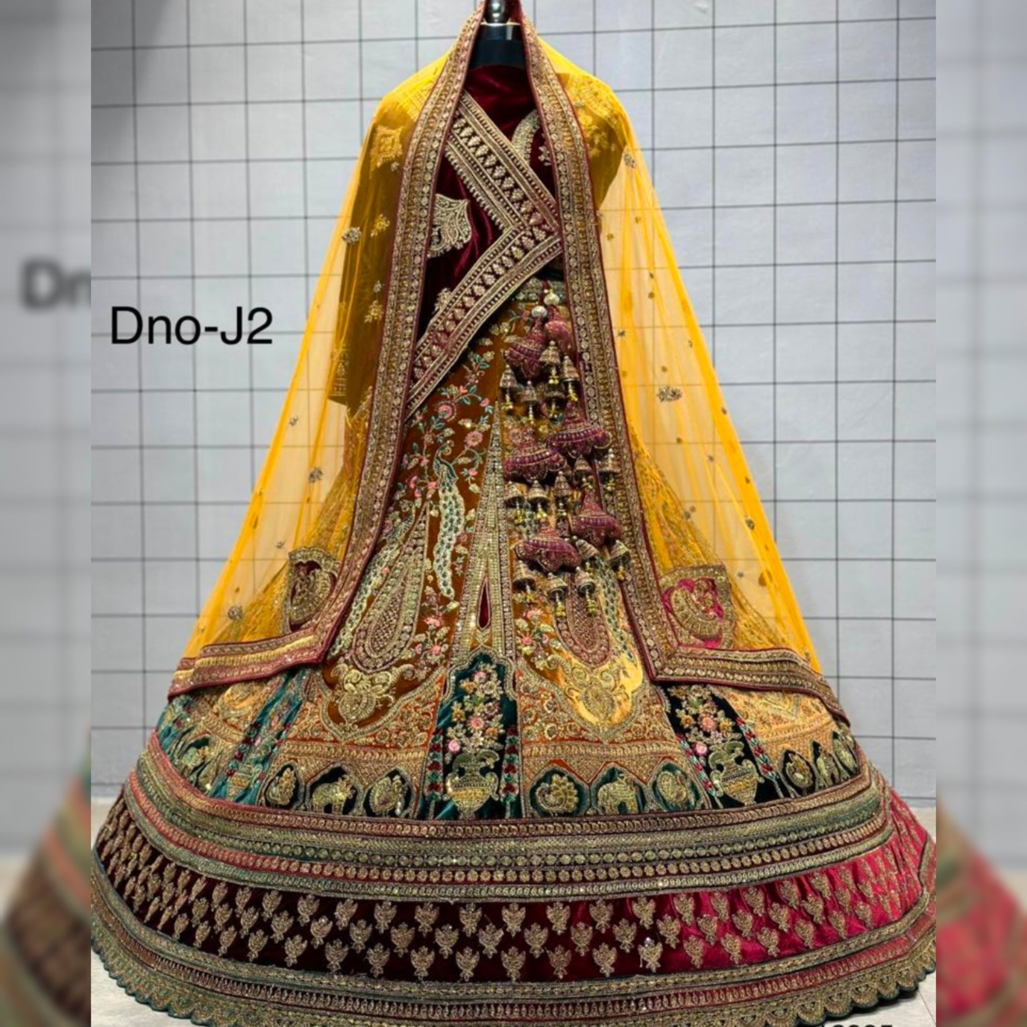 Peach Wedding Lehenga Choli with Heavy Designer Dori,Sequance Embroidery  Work Soft Net - LC4421